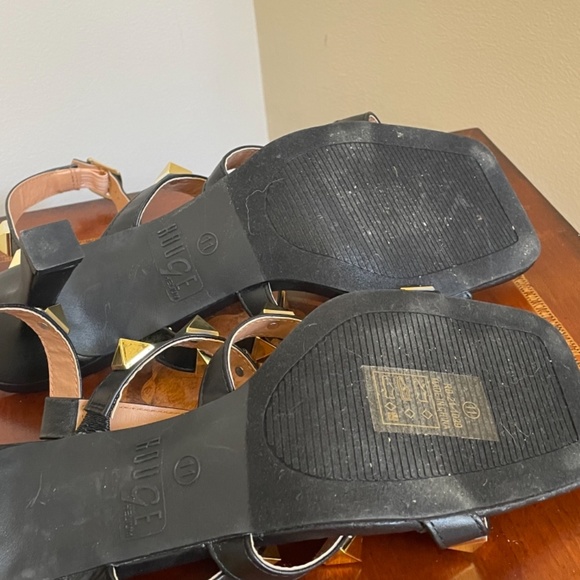 Rouge Helium Black Studded Strappy Heels - Picture 8 of 10